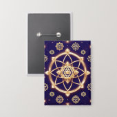 Hemelse Geometrie van Licht — Heilig Patroon Button (Voorkant / Achterkant)