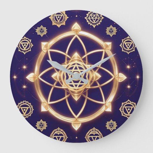 Hemelse Geometrie van Licht — Heilig Patroon Grote Klok (Voorkant)
