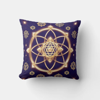 Hemelse Geometrie van Licht — Heilig Patroon Kussen
