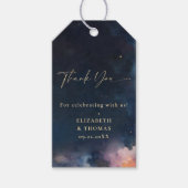 Hemelse Geschenk Middennachtblauwe Sterren Kosmisc Cadeaulabel (Voorkant)