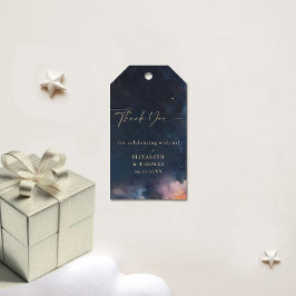 Hemelse Geschenk Middennachtblauwe Sterren Kosmisc Cadeaulabel