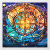 Hemelse Glazen in lood vensterbinding Raamsticker (Vel)