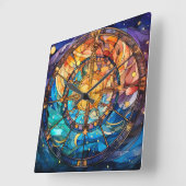 hemelse Glazen in lood wandklok (Hoek)