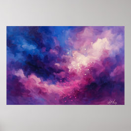Hemelse Gloeiende Abstractie Poster