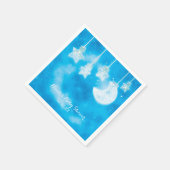 Hemelse Gloeiende Sterren & Maan Blauwe Hemel Servetten (Hoek)