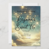 Hemelse gloeiende sterren Sterrenhemel Sweet 16 Kaart (Voorkant)