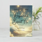 Hemelse gloeiende sterren Sterrenhemel Sweet 16 Kaart (Staand voorkant)