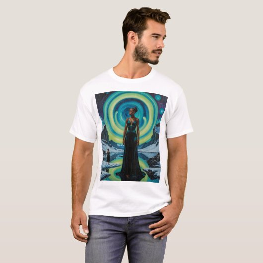 Hemelse Godin Kosmisch Dreamscape T-shirt (Voorkant volledig)