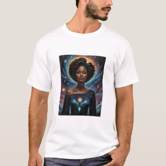 Hemelse Godin Kosmische Energie Galaxy Art T-shirt