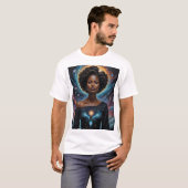 Hemelse Godin Kosmische Energie T-shirt Galaxy Art (Voorkant volledig)