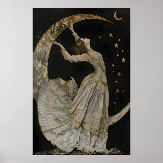 Hemelse Godin Kunstprint, Gotische Romantiek Decor Poster (Voorkant)