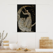 Hemelse Godin Kunstprint, Gotische Romantiek Decor Poster (Keuken)
