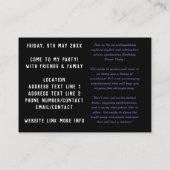 Hemelse Godin Leven Viering Verjaardag Flyer Visitekaartje (Achterkant)