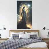 Hemelse Godin met vloeiende etherische gewaden Canvas Afdruk (Insitu (Slaapkamer))