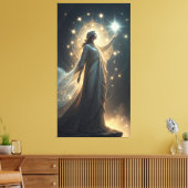 Hemelse Godin met vloeiende etherische gewaden Canvas Afdruk (Insitu (Woonkamer))