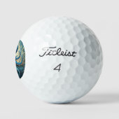 Hemelse Golven: De Blauwe Octopus Fractale Kunst Golfballen (Logo)