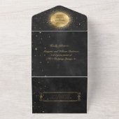 Hemelse gouden bruiloft (geen ENV nodig) All In One Uitnodiging (Buitenkant)