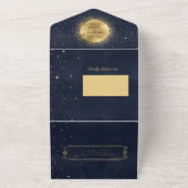 Hemelse gouden bruiloft (geen ENV nodig) All In One Uitnodiging (Buitenkant)