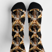 Hemelse Gouden Engelen Patroon Ontwerp Sokken (Top)