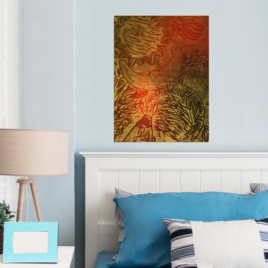 Hemelse Gouden Folie Print (Insitu (Slaapkamer))