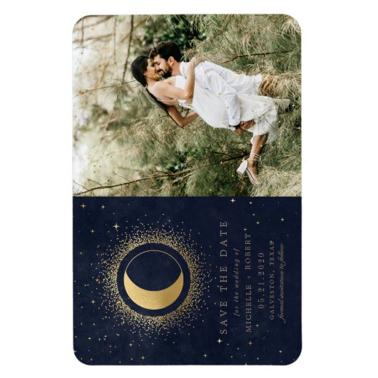 hemelse gouden foto behalve de datum magneet (Verticaal)