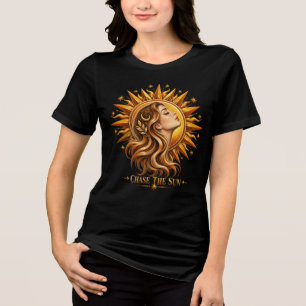 Hemelse Gouden Godin Zonneuitbarsting "Jacht De Zo Tri-Blend Shirt