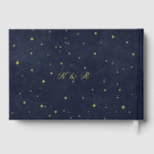 Hemelse gouden halve maan bruiloft gastenboek (Achterkant)