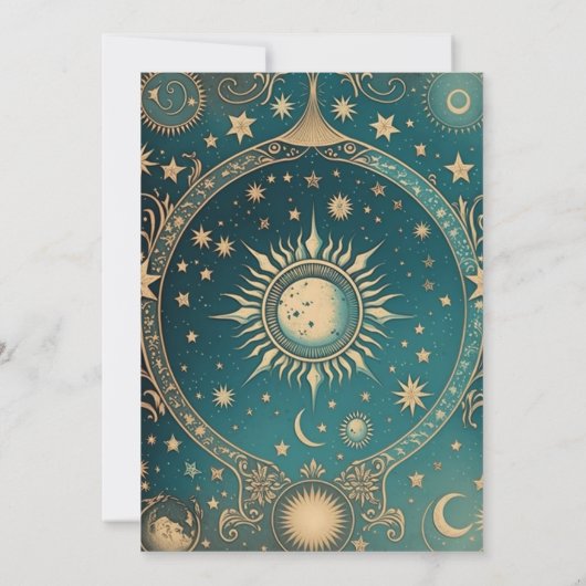 Hemelse gouden halve maan kaart (Achterkant)