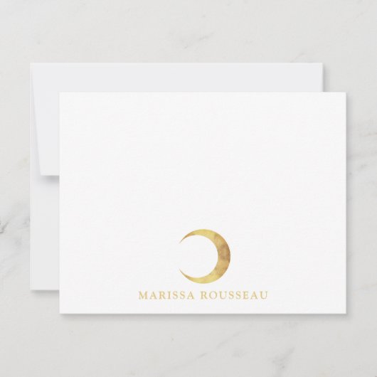 Hemelse gouden halve maan notitiekaartje (Voorkant)