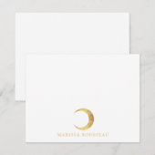 Hemelse gouden halve maan notitiekaartje (Voorkant / Achterkant)