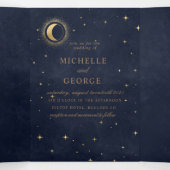 hemelse gouden maan drilvoudig bruiloft uitnodigin drieluik uitnodiging (Binnenkant midden)