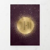 hemelse gouden maan drilvoudig bruiloft uitnodigin drieluik uitnodiging (Cover)