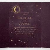 hemelse gouden maan drilvoudig bruiloft uitnodigin drieluik uitnodiging (Binnenkant midden)