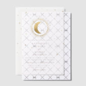 Hemelse Gouden Maan En Sterren Trouwen Vellum Uitnodigingen (Offset (Uitnodiging))