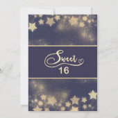 Hemelse gouden maan en sterren zoete zestien kaart (Achterkant)