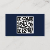 Hemelse Gouden Maan Navy QR Code Zakelijke Kaart Visitekaartje (Achterkant)