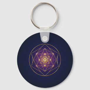 Hemelse Gouden Mandala — Evenwicht in het Oneindig Sleutelhanger