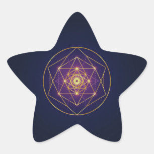 Hemelse Gouden Mandala — Evenwicht in het Oneindig Ster Sticker