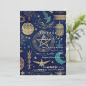 Hemelse Gouden Mystieke Bruiloft Kaart (Staand voorkant)