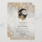 Hemelse gouden sterren bloemen maan kaart (Voorkant / Achterkant)