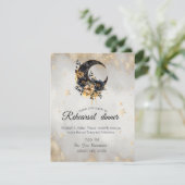 Hemelse Gouden Sterren Floral Moon Kaart (Staand voorkant)