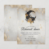 Hemelse Gouden Sterren Floral Moon Kaart (Voorkant / Achterkant)