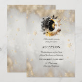 Hemelse Gouden Sterren Manen Bloemen Kaart (Voorkant / Achterkant)