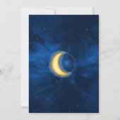 Hemelse Gouden Sterren Middenblauw Romantisch  Kaart (Achterkant)