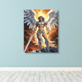Hemelse Gouden Voorhoede Aartsengel Michael Canvas Afdruk (Insitu (Houten vloer))