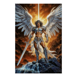 Hemelse Gouden Voorhoede Aartsengel Michael Perfect Poster