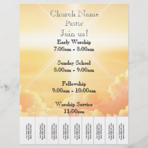 Hemelse Gouden Wolken Kerkdiensten Flyer