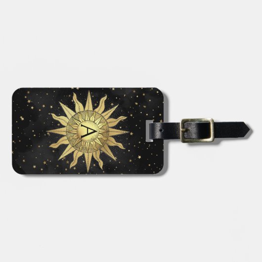 Hemelse Gouden Zon Bagagelabel (Voorkant horizontaal)