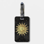 Hemelse Gouden Zon Bagagelabel (Achterkant verticaal)