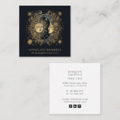 Hemelse Gouden Zon Maan Astroloog Vierkante Visitekaartje (Voorkant / Achterkant)
